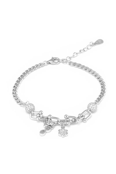 Sonis Silver Brățară din argint 925 rodiat cu cubic zirconia, transparentă - ...