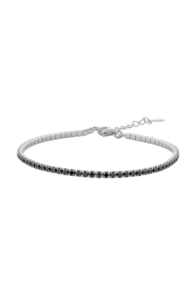 Sonis Silver Brățară tip Tennis din argint 925 rodiat cu onix, negru