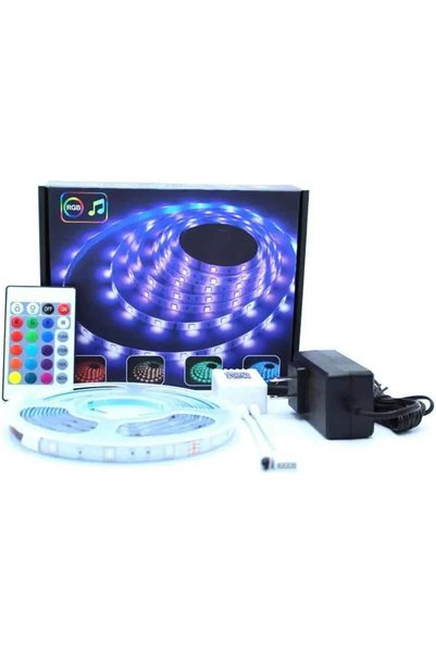 OEM Ταινία LED τροφοδοσίας 12V RGB μήκους 5m σετ με τηλεχειριστήριο και τροφο...