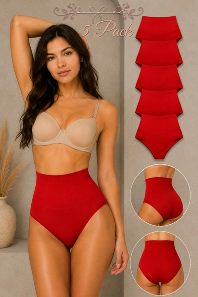 Marche Bien Marchè Bien Women's High Waist Flexible 5-Piece Panties Brown