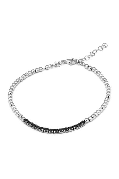 Sonis Silver Brățară din argint 925 rodiat cu onix fațetat, negru