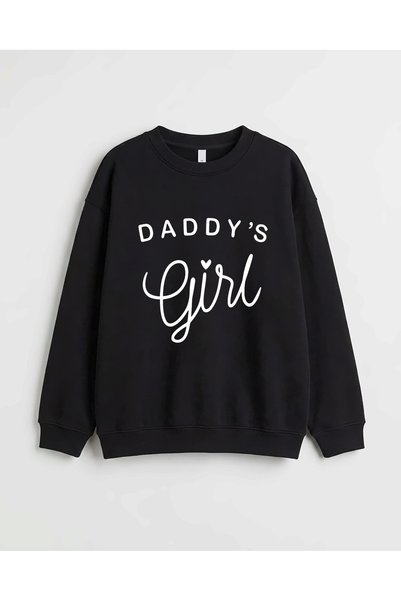 Let's Wear Daddy Girl Printed Premium Crew Neck Long Sleeve Sweatshirt