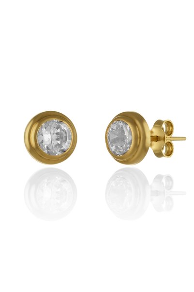 Sonis Silver Cercei din aur 585 / 14K cu zirconia fațetată, transparentă