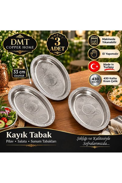 DMT COPPER HOME 3 قطع من أطباق الكاياك المصنوعة من الفولاذ الكروم عالي الجودة...