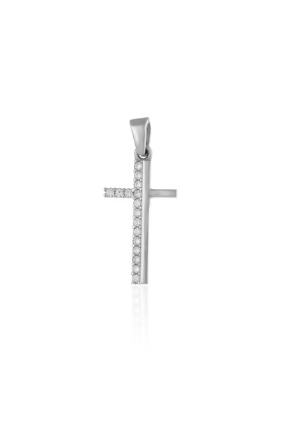 Sonis Silver Pandantiv tip Cruce din argint 925 rodiat cu cubic zirconia, tra...