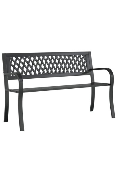vidaxl Bancă de grădină din oțel, negru, 120 cm