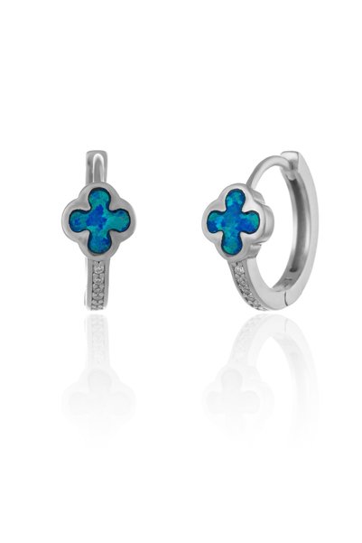 Sonis Silver Cercei din argint 925 rodiat cu opal de laborator și cubic zirco...