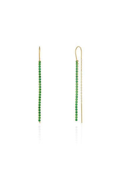 Sonis Silver Cercei tip Tennis din aur 585 / 14K cu cubic zirconia, verde