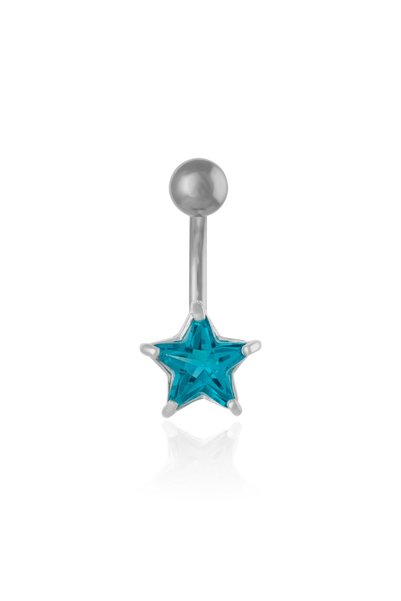 Sonis Silver Piercing ombilical cu tijă din oțel medicinal și accesoriu din a...