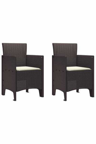 vidaxl Scaun pentru Grădină 2 pcs Maro Dimensiune: 53 x 49 x 85 cm