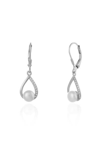 Sonis Silver Cercei din argint 925 rodiat cu perlă de cultură și cubic zircon...