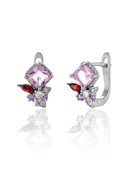 Sonis Silver Cercei din argint 925 rodiat cu zirconia fațetată, multicolor - ...