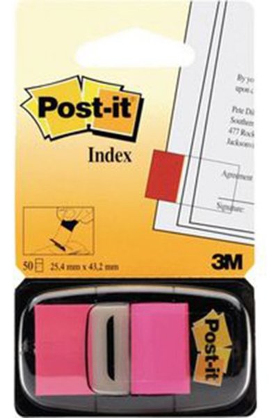 3M Σελιδοδείκτες Post-It 25.4 x 43.2 χιλ. (Φωσφοριζέ Ροζ)