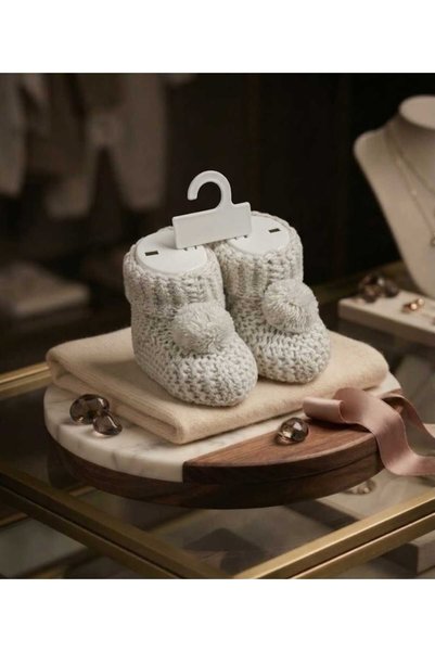 Baby by Bumbo Pompom Knitted Knitwear Baby Booties