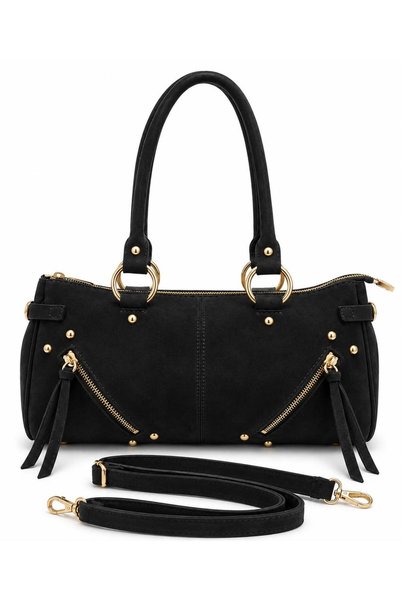 Neli Elegant Women's Suede Zipper Detailed Bag