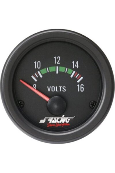 Simoni Racing Βολτόμετρο 52mm Μαύρο - (VM/B)