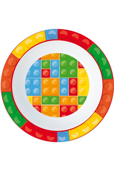 Javoli Colorful Bricks Lego Patterned micro deep plate 16 cm