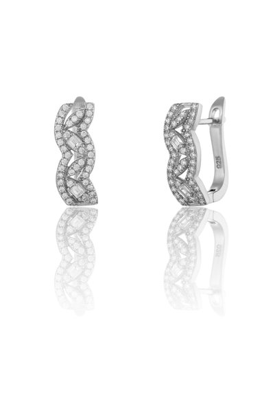 Sonis Silver Cercei din argint 925 rodiat cu zirconia fațetată și cubic zirco...