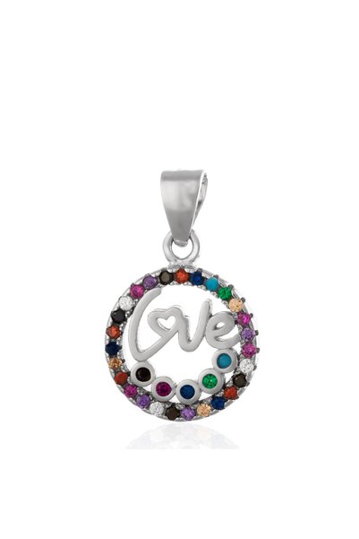 Sonis Silver Pandantiv din argint 925 rodiat cu cubic zirconia, multicolor