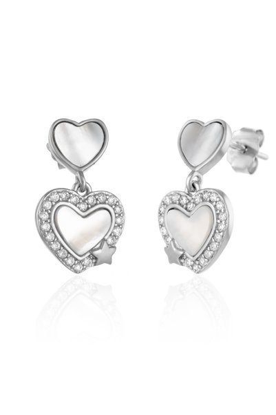 Sonis Silver Cercei din argint 925 rodiat cu sidef și cubic zirconia, sidef ș...