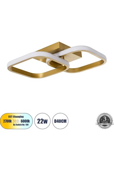 GloboStar® GloboStar Nora Φωτιστικό Οροφής Σχεδιαστικό LED CCT 22W 2640lm 300...