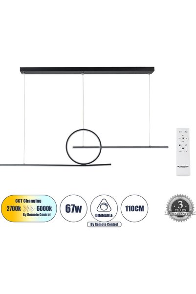 GloboStar® GloboStar Tereza Κρεμαστό Φωτιστικό Οροφής Σχεδιαστικό LED CCT 67W...