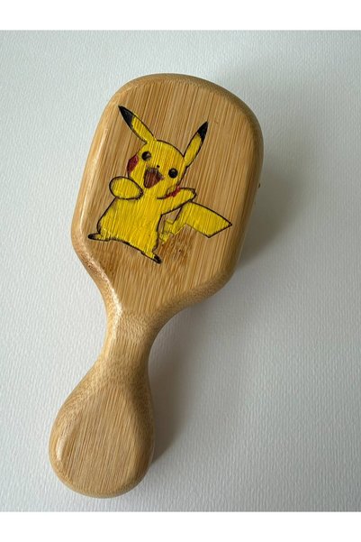 Bumelo Children's Bamboo Organic Painted Pikachu Character Hair Brush, Comb (...