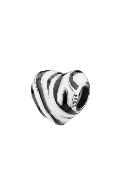 Sonis Silver Talisman din argint 925 cu email, alb și negru