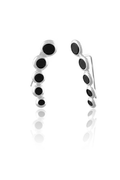 Sonis Silver Cercei din argint 925 cu zirconia fațetată, negru
