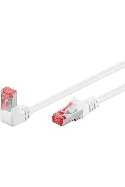 goobay Καλώδιο Patch CAT 6 1x 90 °   Γωνιακό, S/FTP (PiMF), λευκό 1 μ. - (51550)