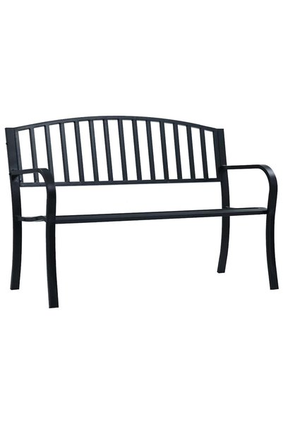 vidaxl Bancă de grădină, negru, 125 cm, oțel