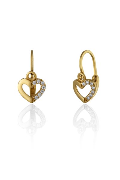 Sonis Silver Cercei din aur 585 / 14K cu cubic zirconia, transparentă