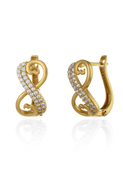 Sonis Silver Cercei din aur 585 / 14K cu cubic zirconia, transparentă