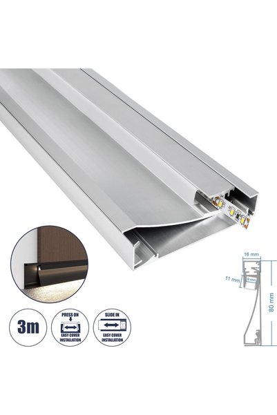 GloboStar® GloboStar Προφίλ Αλουμινίου για Σοβατεπί - Βάση & Ψύκτρα για Ταινί...