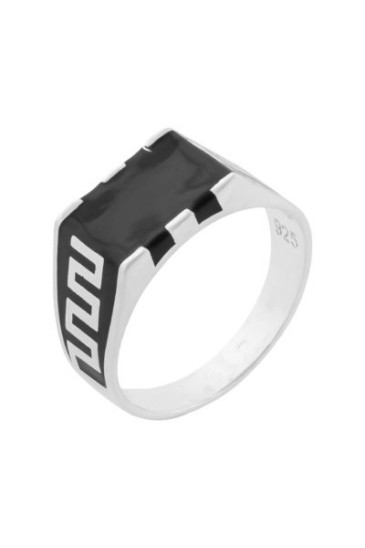 Sonis Silver Inel din argint 925 pentru bărbați cu email, negru