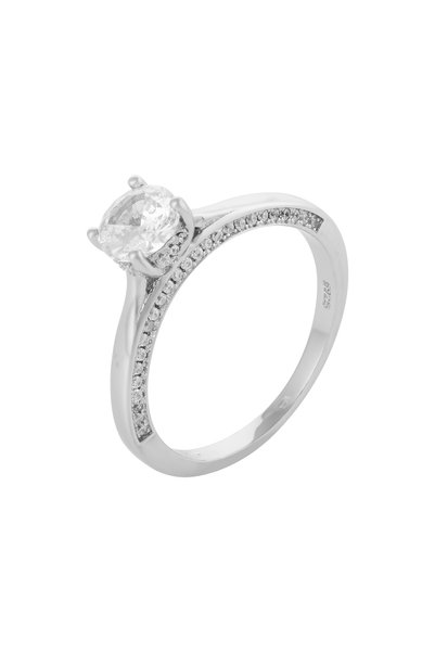 Sonis Silver Inel din argint 925 rodiat cu zirconia fațetată și cubic zirconi...
