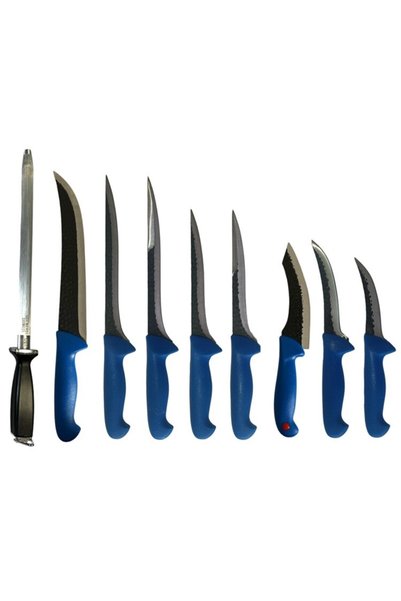 OEM Set de 9 cuțite profesionale de măcelărie, 1 cuțit de măcelar, 2 cuțite d...