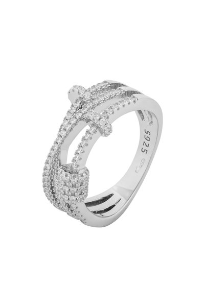Sonis Silver Inel din argint 925 rodiat cu cubic zirconia, transparentă