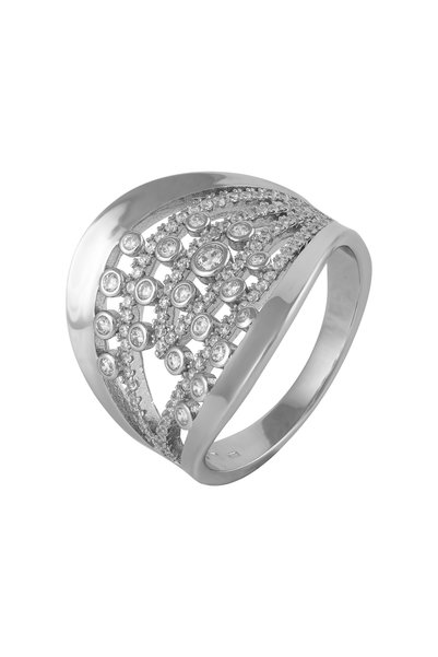 Sonis Silver Inel din argint 925 rodiat cu zirconia fațetată și cubic zirconi...
