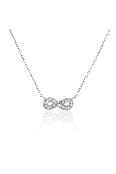 Sonis Silver Lanț din argint 925 rodiat cu cubic zirconia, transparentă