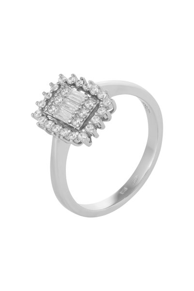 Sonis Silver Inel din argint 925 rodiat cu zirconia fațetată și cubic zirconi...