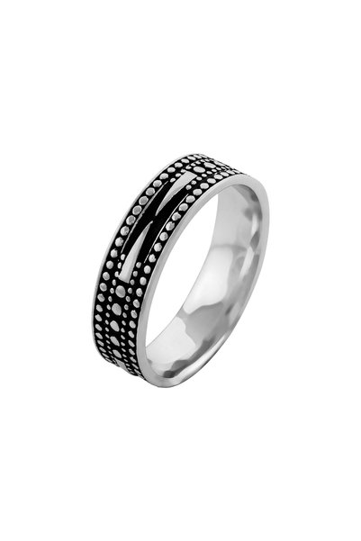 Sonis Silver Inel tip Verighetă din argint 925 rodiat cu email, negru