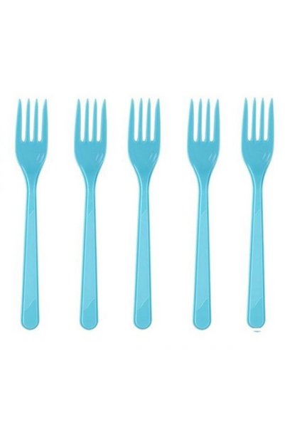 BenimMarifetlerim Blue Plastic Fork 25 Pieces