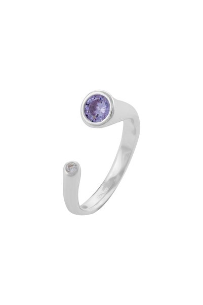 Sonis Silver Inel reglabil, din argint 925 cu zirconia fațetată, violet