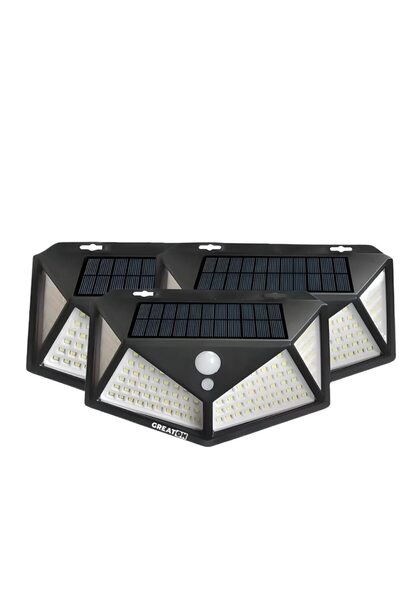 GREATON Set de 3 lămpi solare de exterior, 100 LED-uri, Accesorii incluse, Mo...