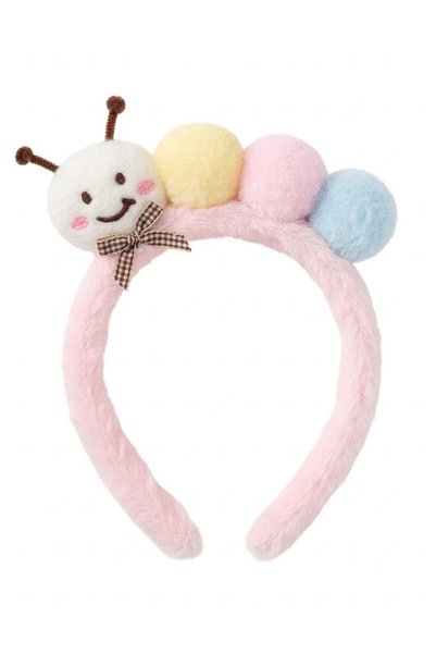 Jaida Moda Pink Plush Hair Crown with Cute Caterpillar Figure and Colorful Po...