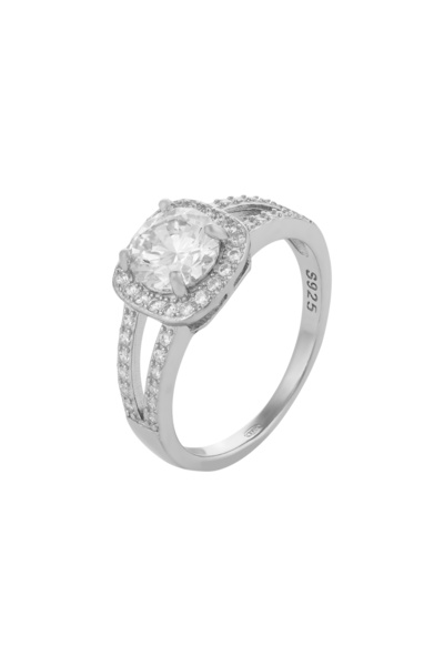 Sonis Silver Inel din argint 925 rodiat cu zirconia fațetată și cubic zirconi...