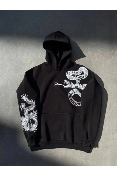 Marche Bien Marchè Bien Men's 3 Thread Cotton Hooded Printed Oversize Sweatsh...