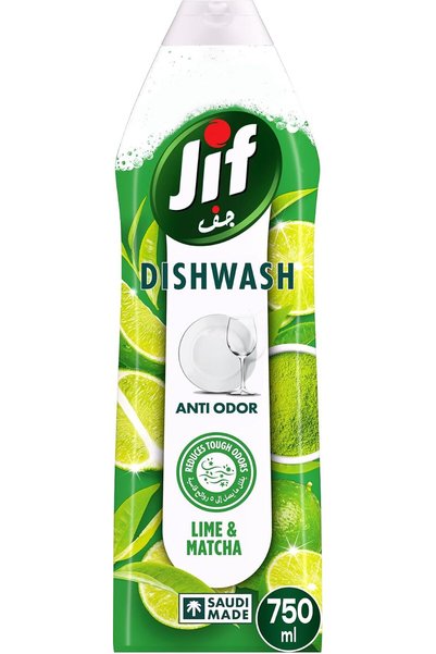 Jif سائل غسيل الأطباق المضاد للروائح، برائحة الليمون &amp;   شاي ماتشا، 750 مل