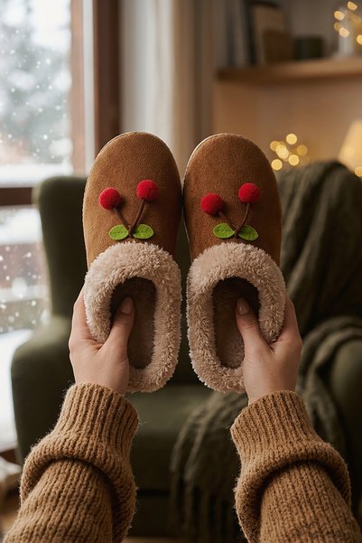 Modafırsat Women's Winter Slippers Furry Soft Casual Guest Dowry House Slippers
